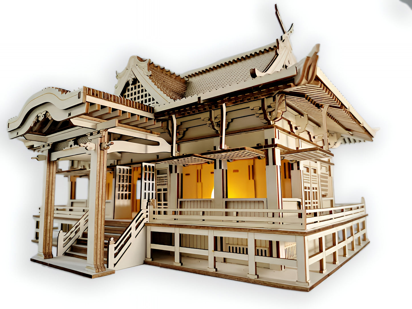 DIY Traditional Japanese Shrine Model Kit – Laser-Cut Precision Wooden Craft
