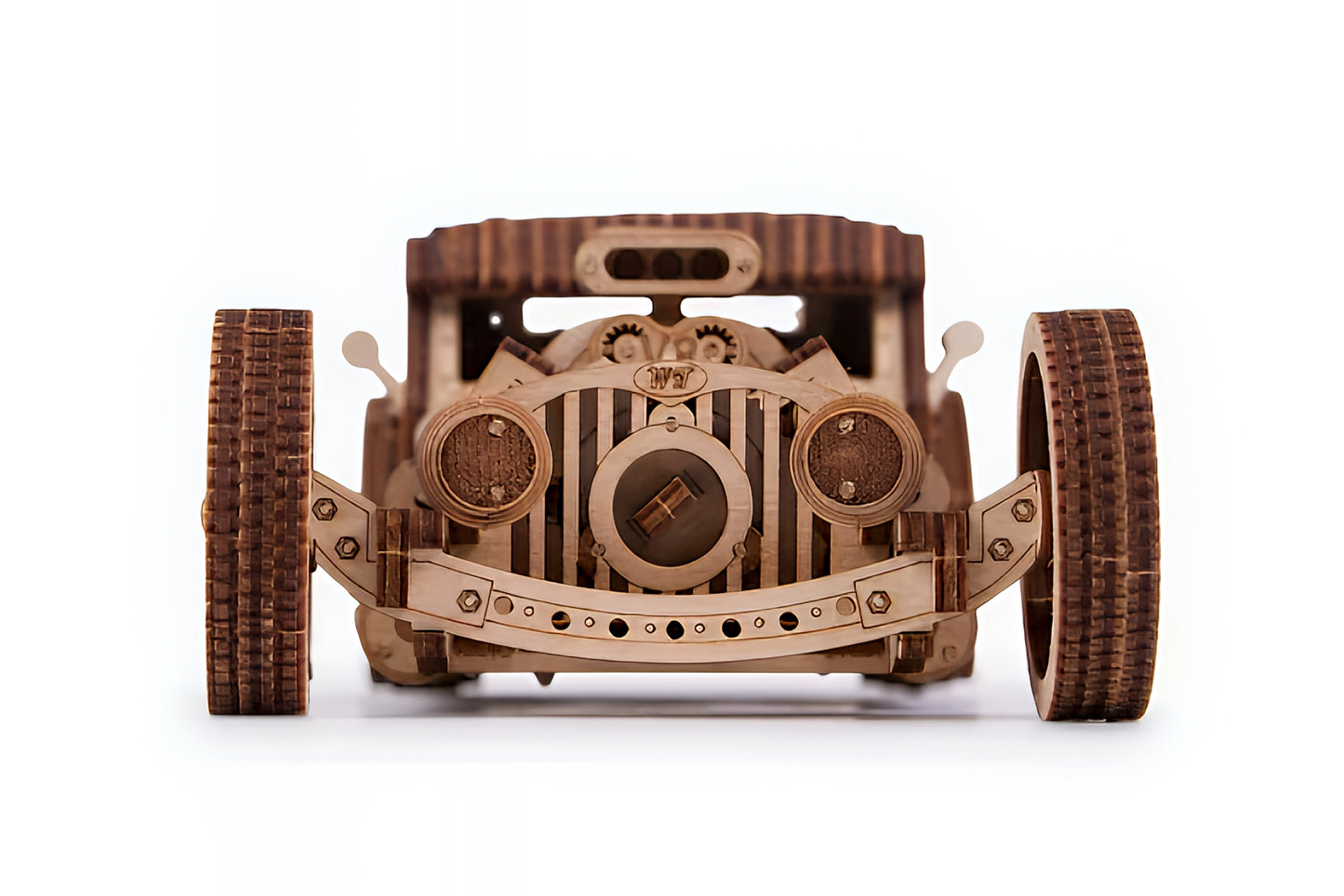 Wooden Mechanical Hot Rod 3D Puzzle Model (with Assembly Guide)
