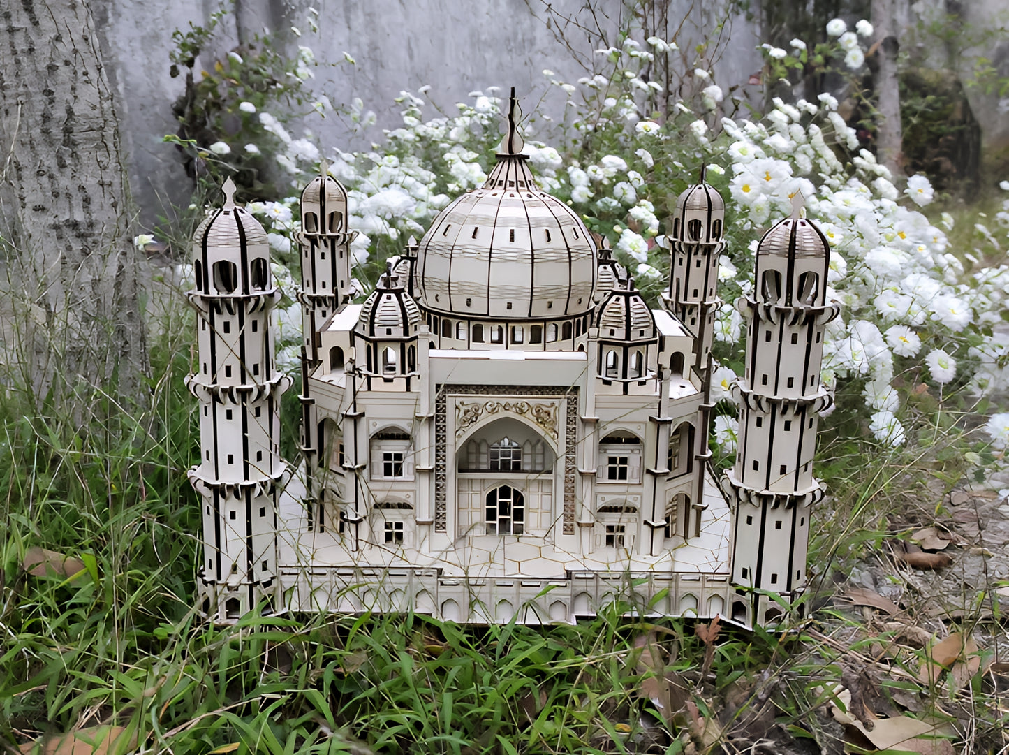 Taj Mahal 3D Wooden Puzzle – DIY Laser-Cut Architectural Model Kit
