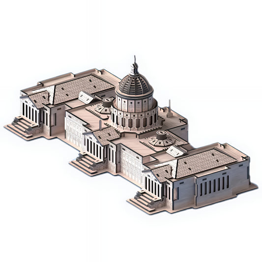 DIY Parliament Building Model Kit – Laser-Cut Wooden Architecture Puzzle