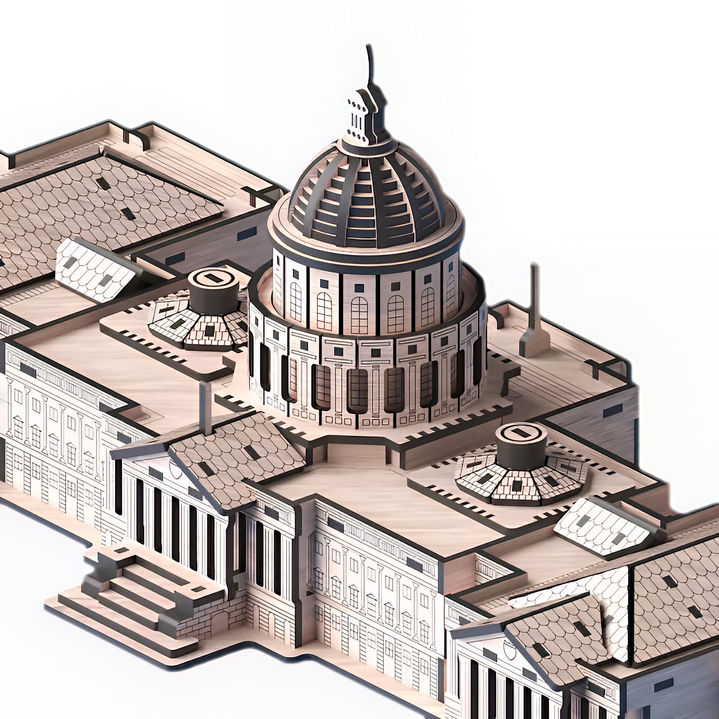 DIY Parliament Building Model Kit – Laser-Cut Wooden Architecture Puzzle