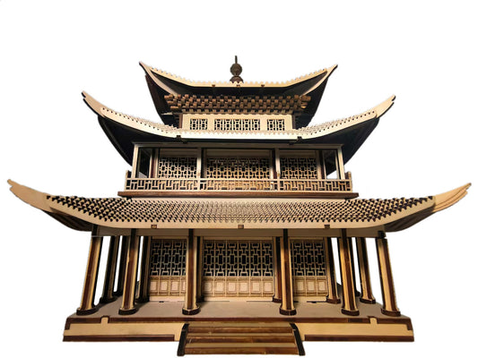 Laser-Cut Wooden Tower Model – 3D Puzzle Architecture Kit & Home Decor