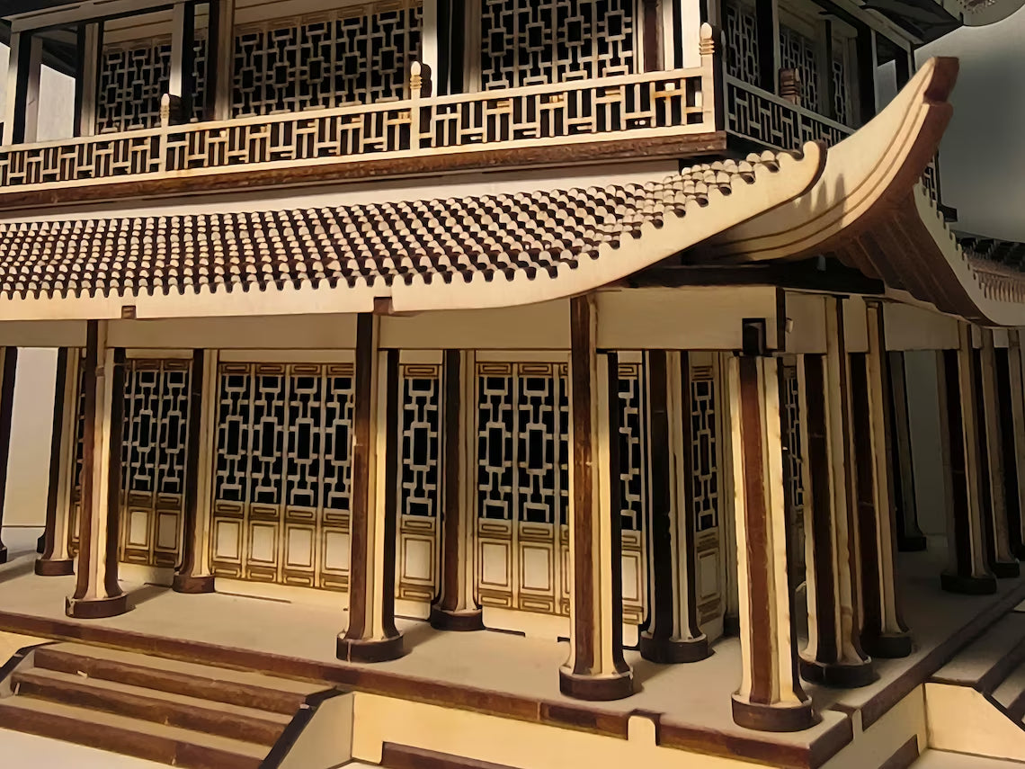 Laser-Cut Wooden Tower Model – 3D Puzzle Architecture Kit & Home Decor